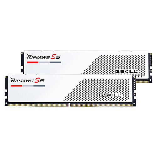G.Skill RipJaws S5 Low Profile 48 Go (2 x 24 Go) DDR5 6000 MHz CL30 – Blanc
