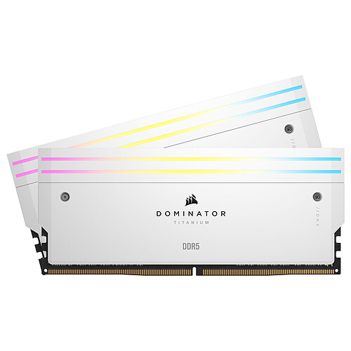 Corsair Dominator Titanium DDR5 RGB 64 Go (2 x 32 Go) 6000 MHz CL30 – Blanc